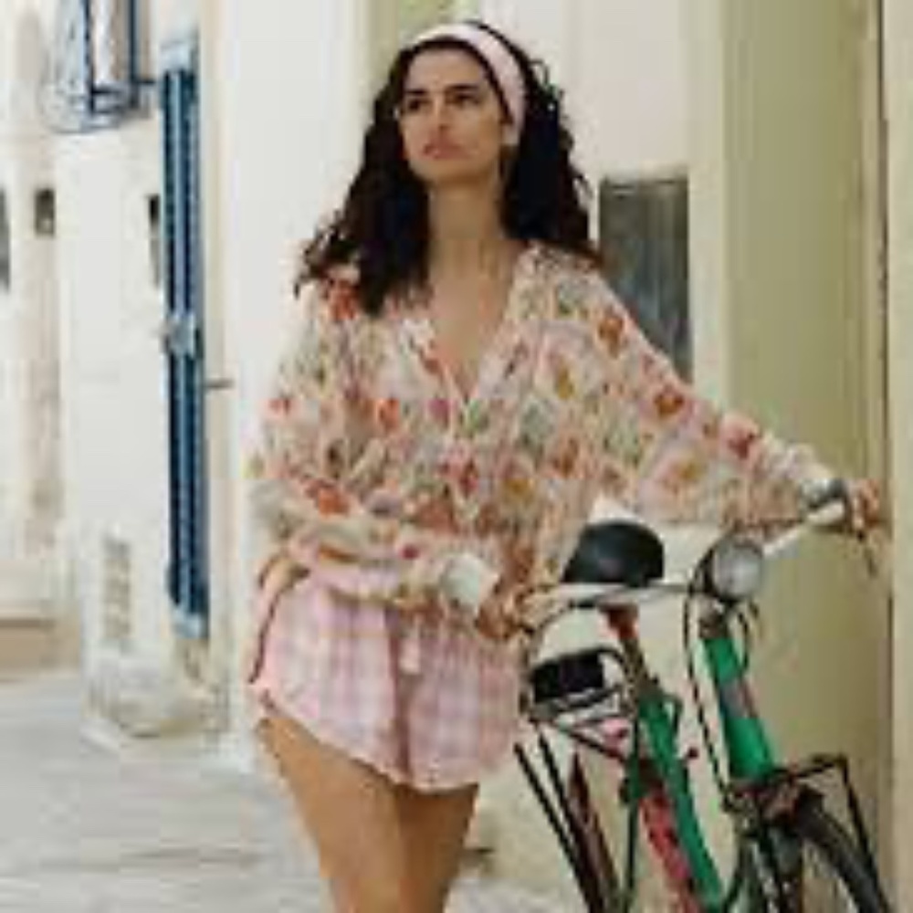 NWT Spell and the Gypsy Collective Pink Check Flora Shorts XXL (16)
